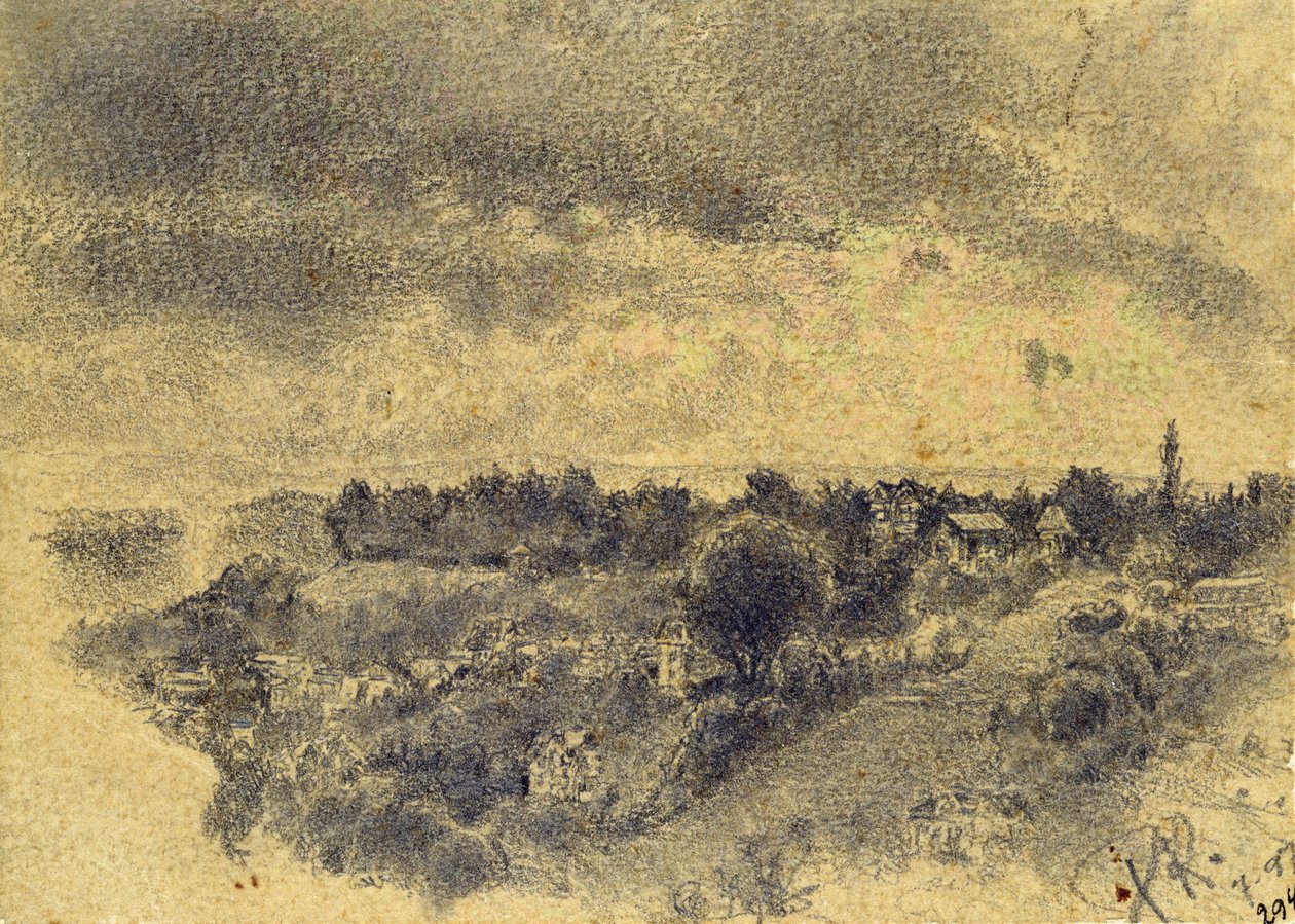 无题（伯尔尼，罗森加滕风景）1897 年（纸上铅笔和毛笔） 作者 保罗·克莱