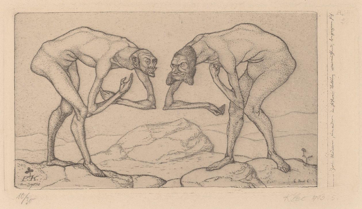 Two Men Meet, Each Believing Other to Be of Higher Rank (两个人相遇，都认为对方的地位更高) 作者 保罗·克莱