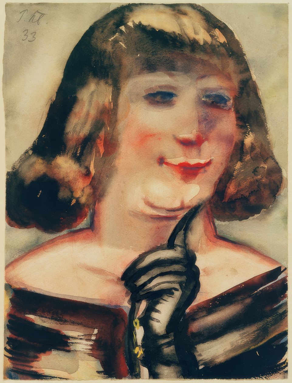 Damenbildnis mit schwarzem Handschuh 作者 保罗·克莱因施密特