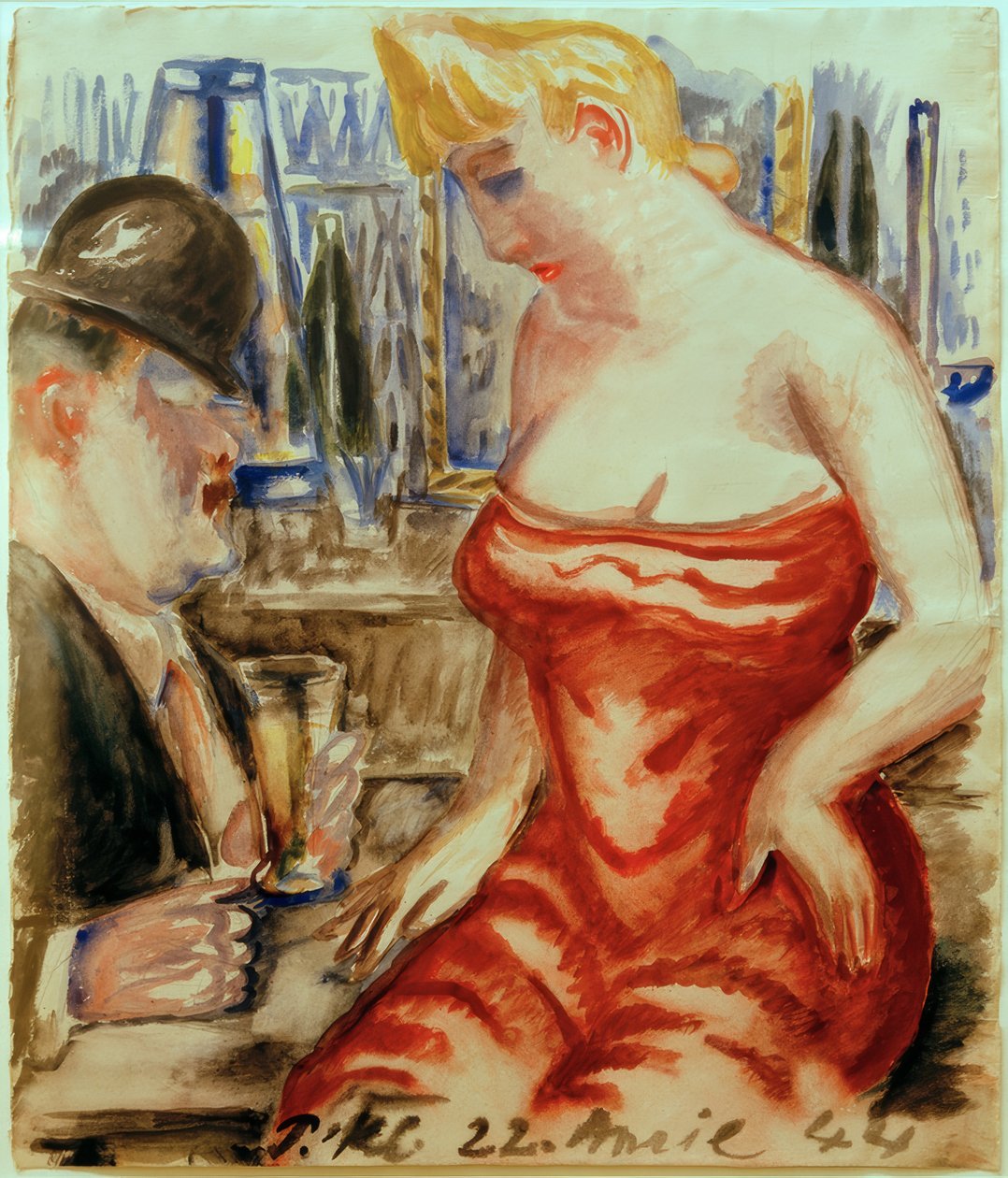 Frau in rotem Kleid 作者 保罗·克莱因施密特