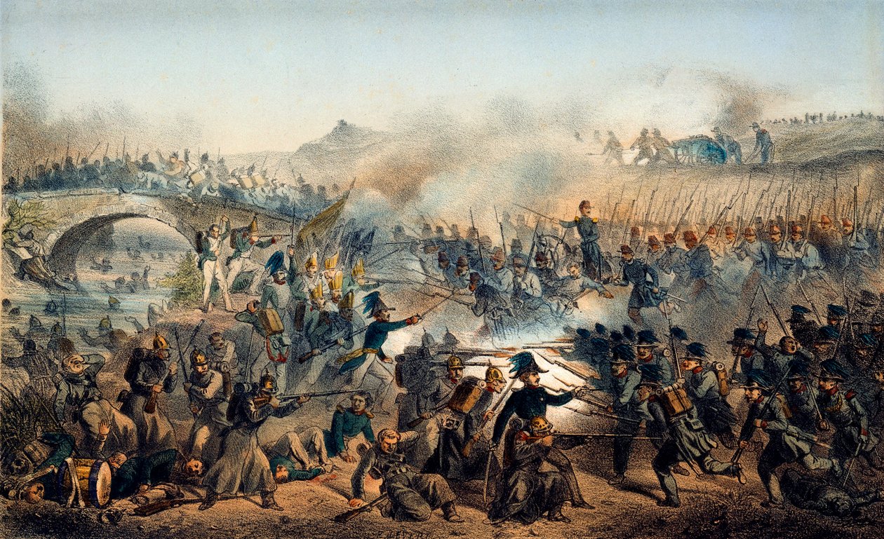 1855年8月16日在19世纪的Chernaya河之战 作者 保罗·莱弗特