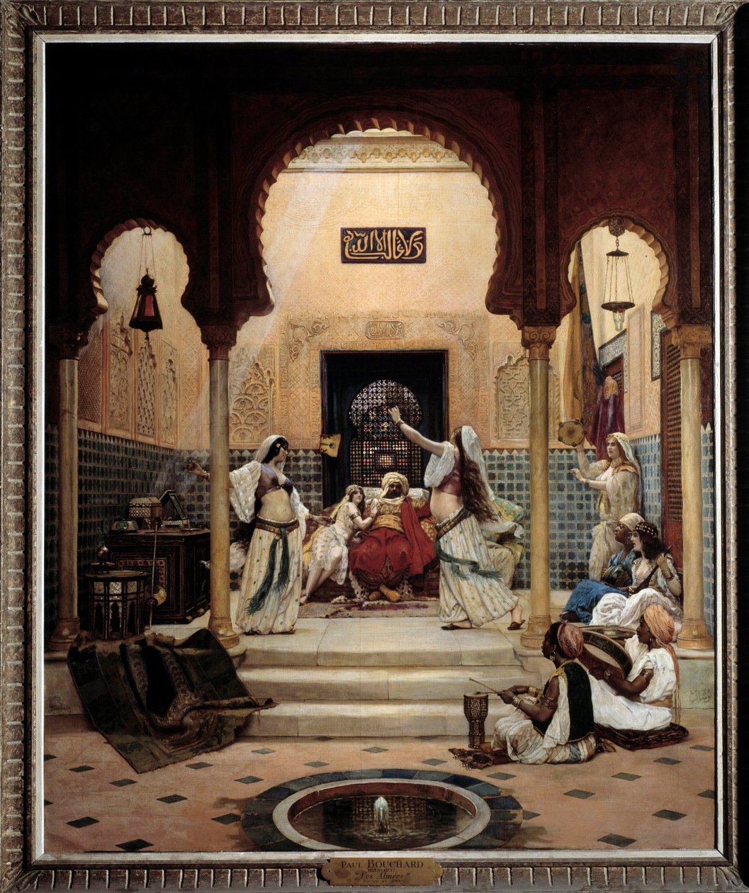 后宫中的东方舞者（腹部）分散了帕夏的注意力。 保罗·布沙尔 (Paul Bouchard) (1853-1937) 1893 Sun 的绘画。 1,6x1,3 m 巴黎，奥赛博物馆。 小心！ 使用本作品可能需要第三方授权请求或额外费用 作者 保罗·路易斯·布沙尔