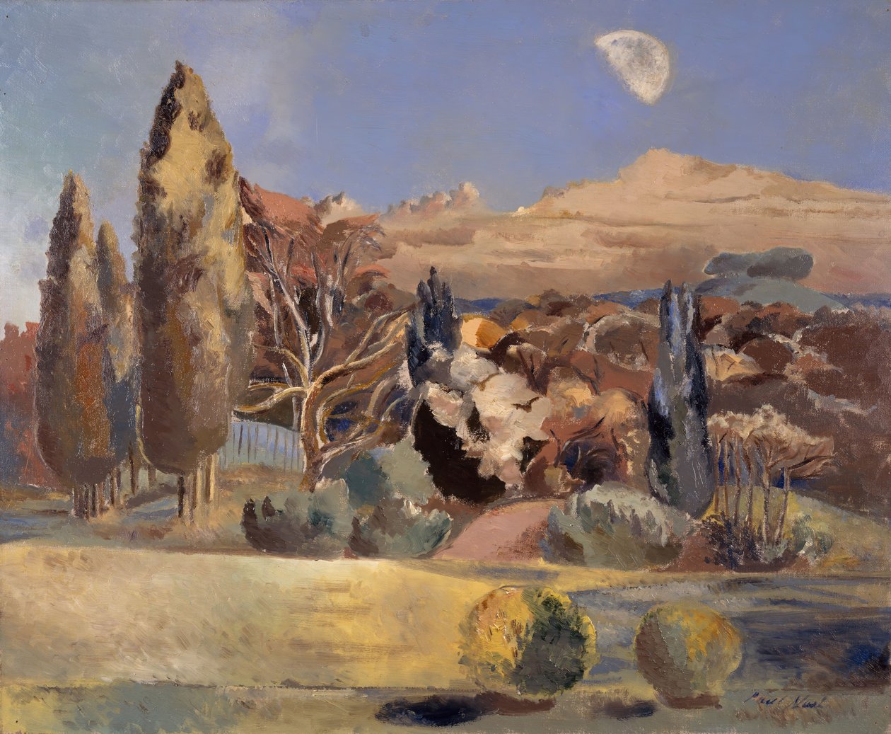 月亮第一季的风景，1943年。 作者 保罗·纳什