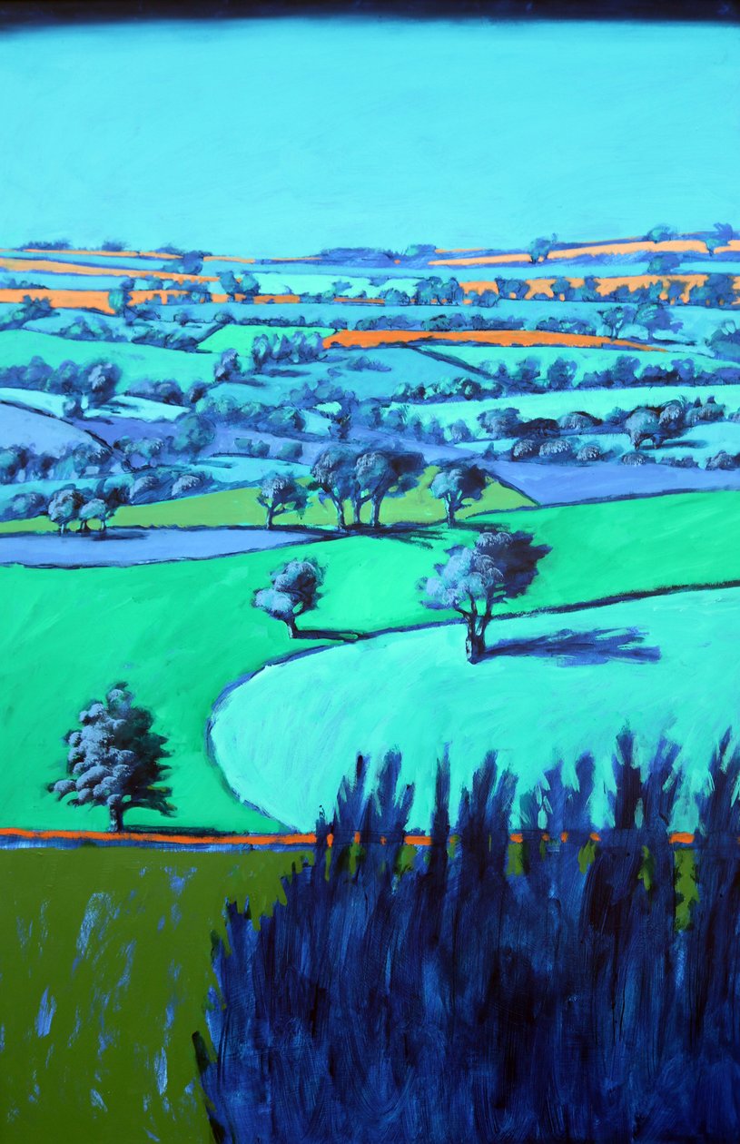 Blue landscape (acrylic on board) 作者 保罗·鲍伊斯