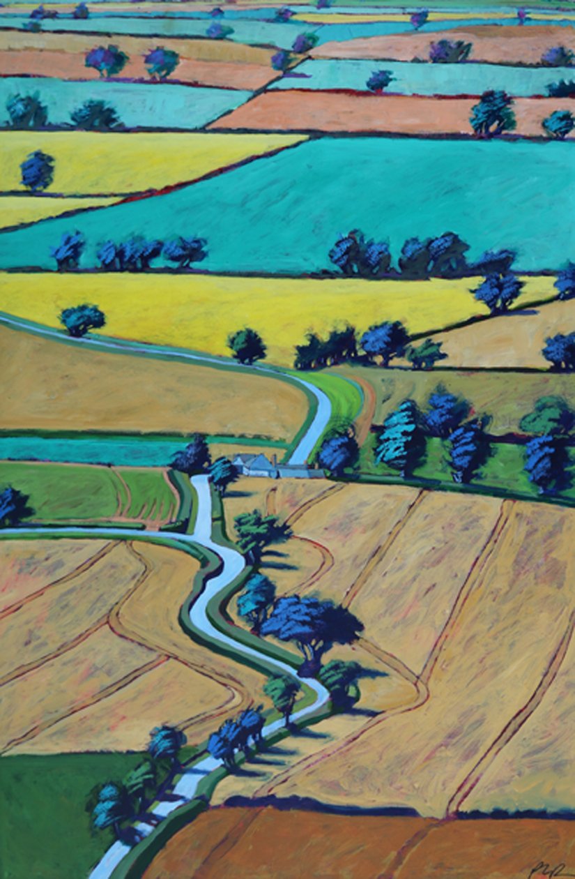 Lane in summer (acrylic on board) 作者 保罗·鲍伊斯