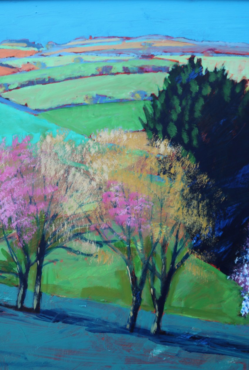 Teme Valley blossom close up 2 (acrylic on board) 作者 保罗·鲍伊斯