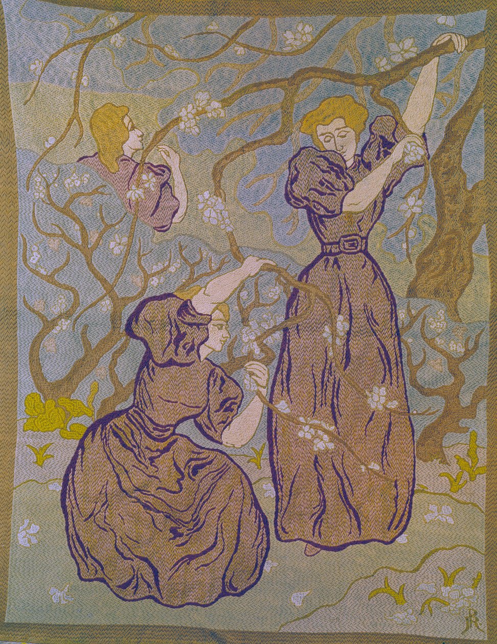 Paul Ranson (1864-1909) 20 世纪收藏 Michel Ranson 的布卢姆挂毯中的两个女人 作者 保罗·埃利·兰森
