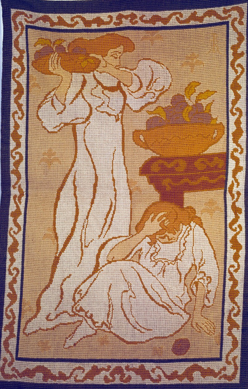 Paul Ranson（1864-1909）20 世纪巴黎市立现代艺术博物馆《穿白挂毯的女人》 作者 保罗·埃利·兰森