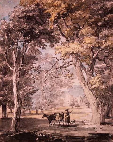 温莎大公园的挤奶女工，约1765-70年 作者 保罗·桑德比