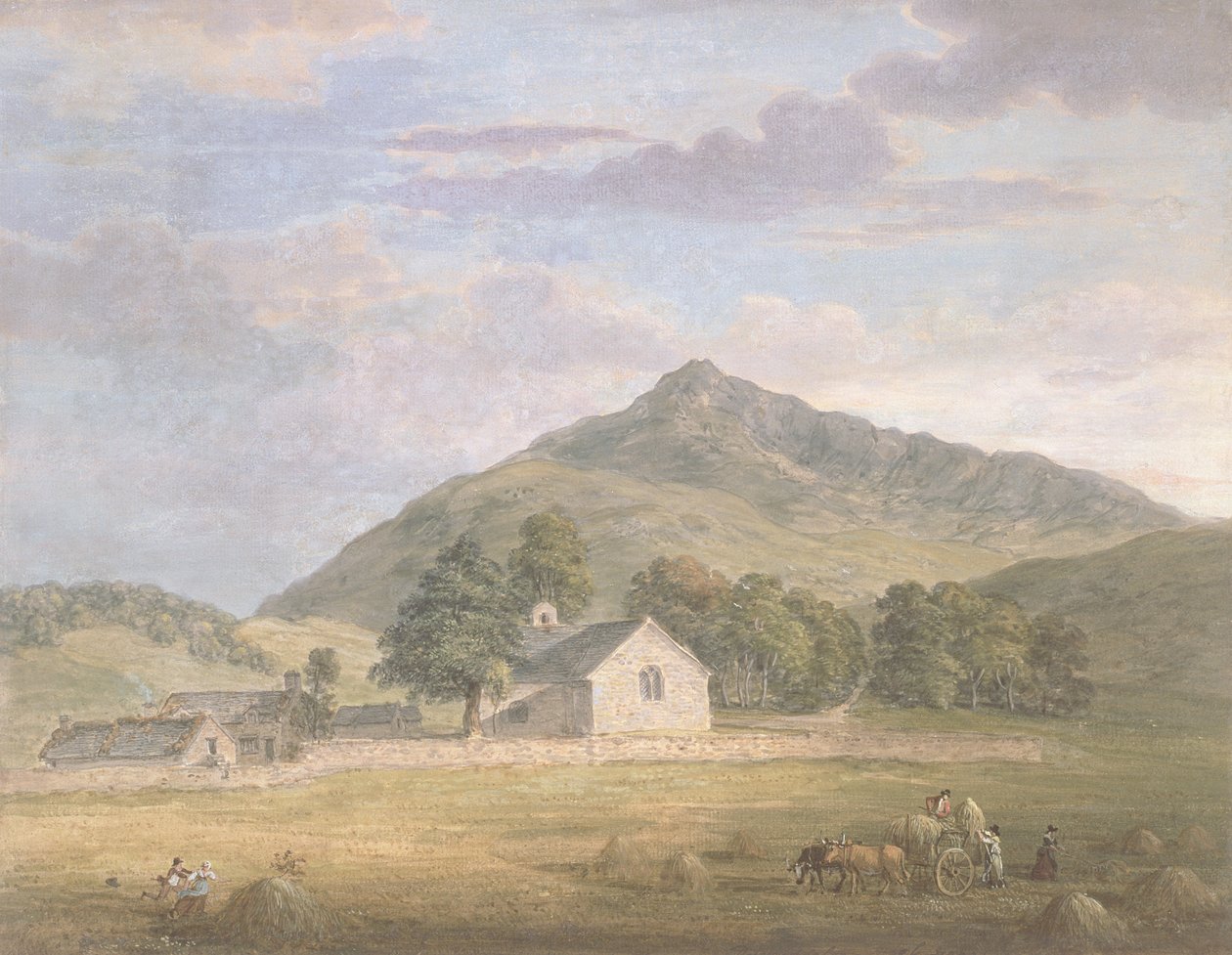 PD.2-1967位于北威尔士Moel Siabod的Dolwyddelan的牧草，c.1776-86（纸上铅笔和水粉笔） 作者 保罗·桑德比
