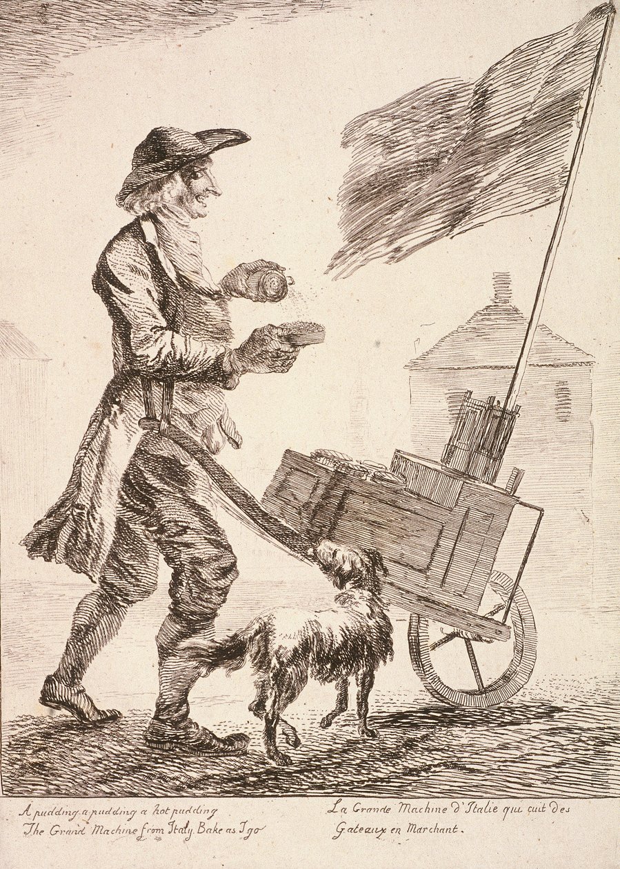 卖布丁的人，伦敦的哭声，1760年 作者 保罗·桑德比