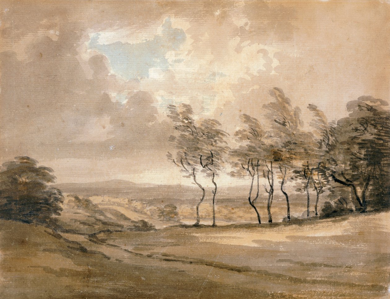 Hampstead Heath景观》，18世纪 作者 保罗·桑德比