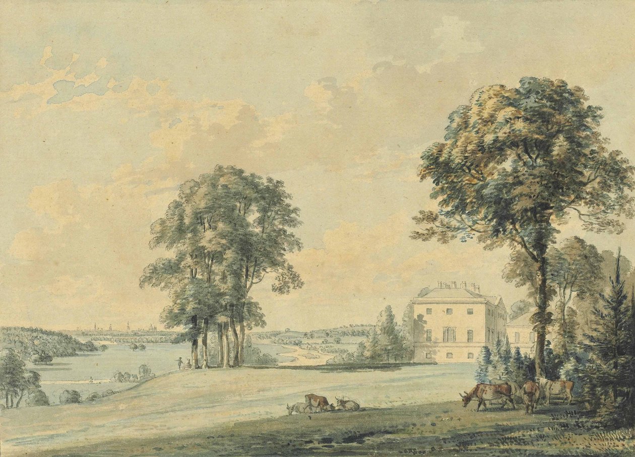 Nuneham House，Nuneham Courtenay，牛津以外的尖顶的景色 作者 保罗·桑德比