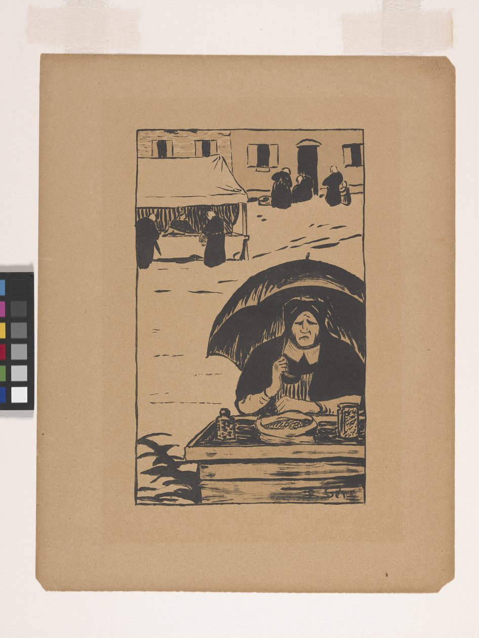 La Marchande Ambulante（《街头小贩》）（彩色石版画） 作者 保罗·塞鲁西耶