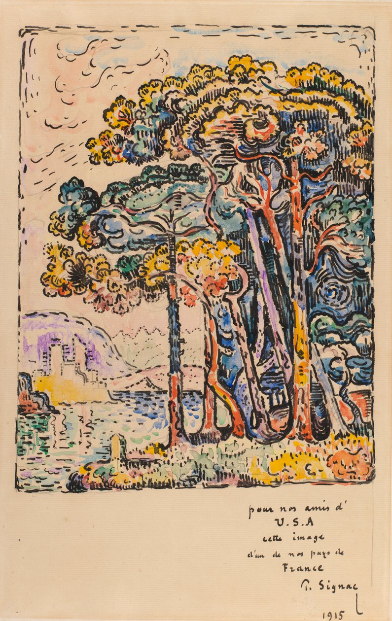 景观，1915年。 作者 保罗·西尼亚克