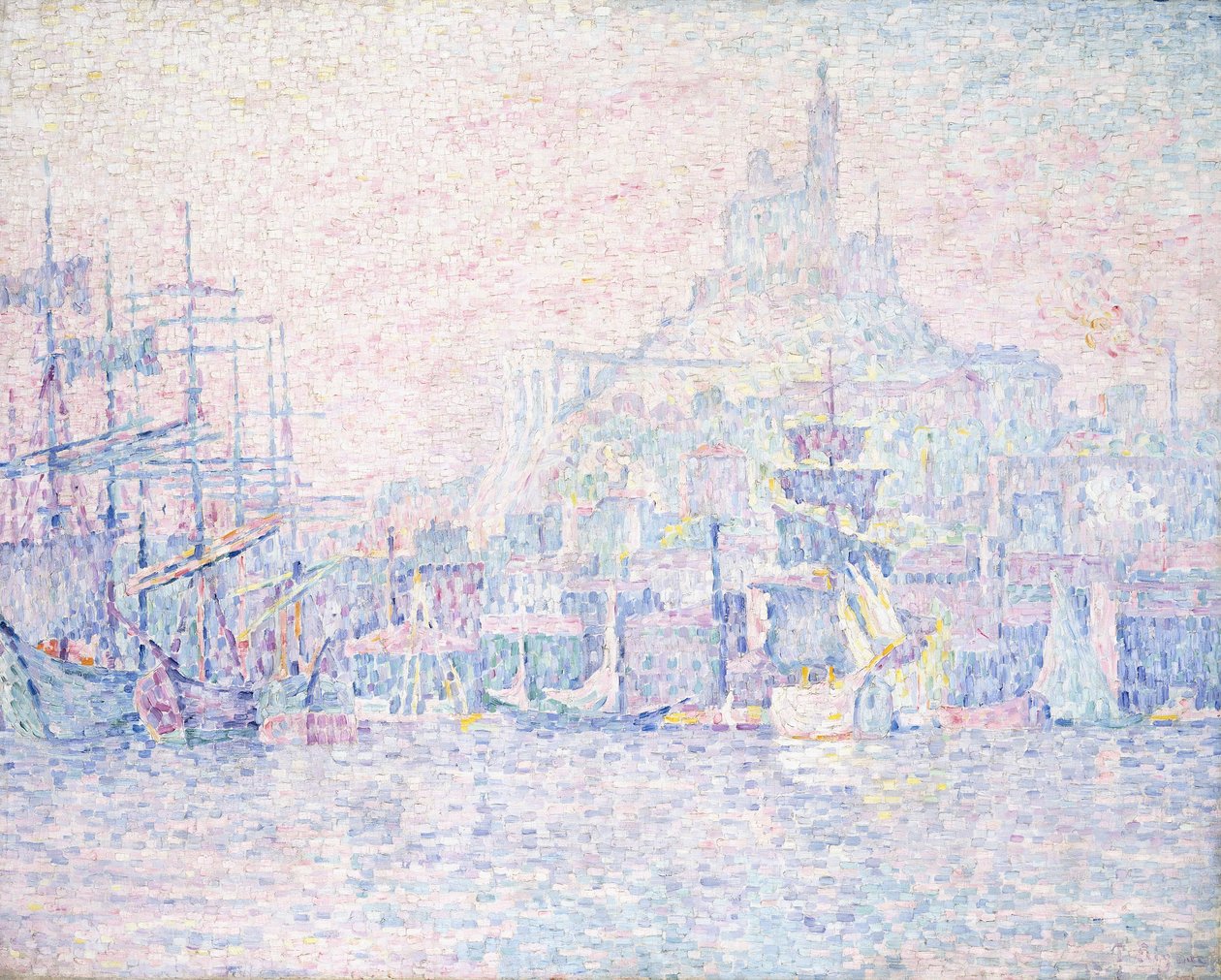 马赛（La Bonne Mere），晨雾，1907年 作者 保罗·西尼亚克