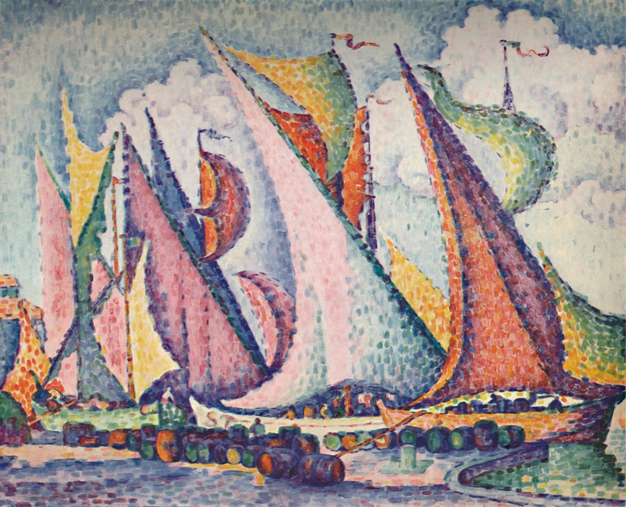 地中海帆船，1923年 作者 保罗·西尼亚克
