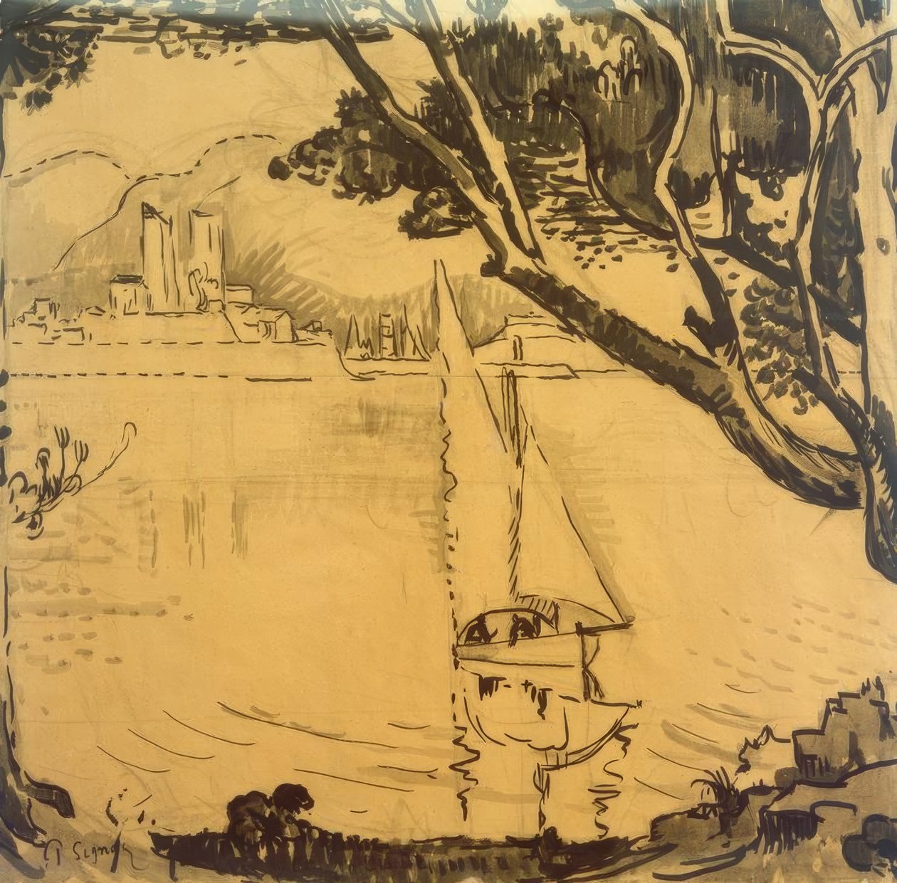 P.Signac，培根角 作者 保罗·西尼亚克
