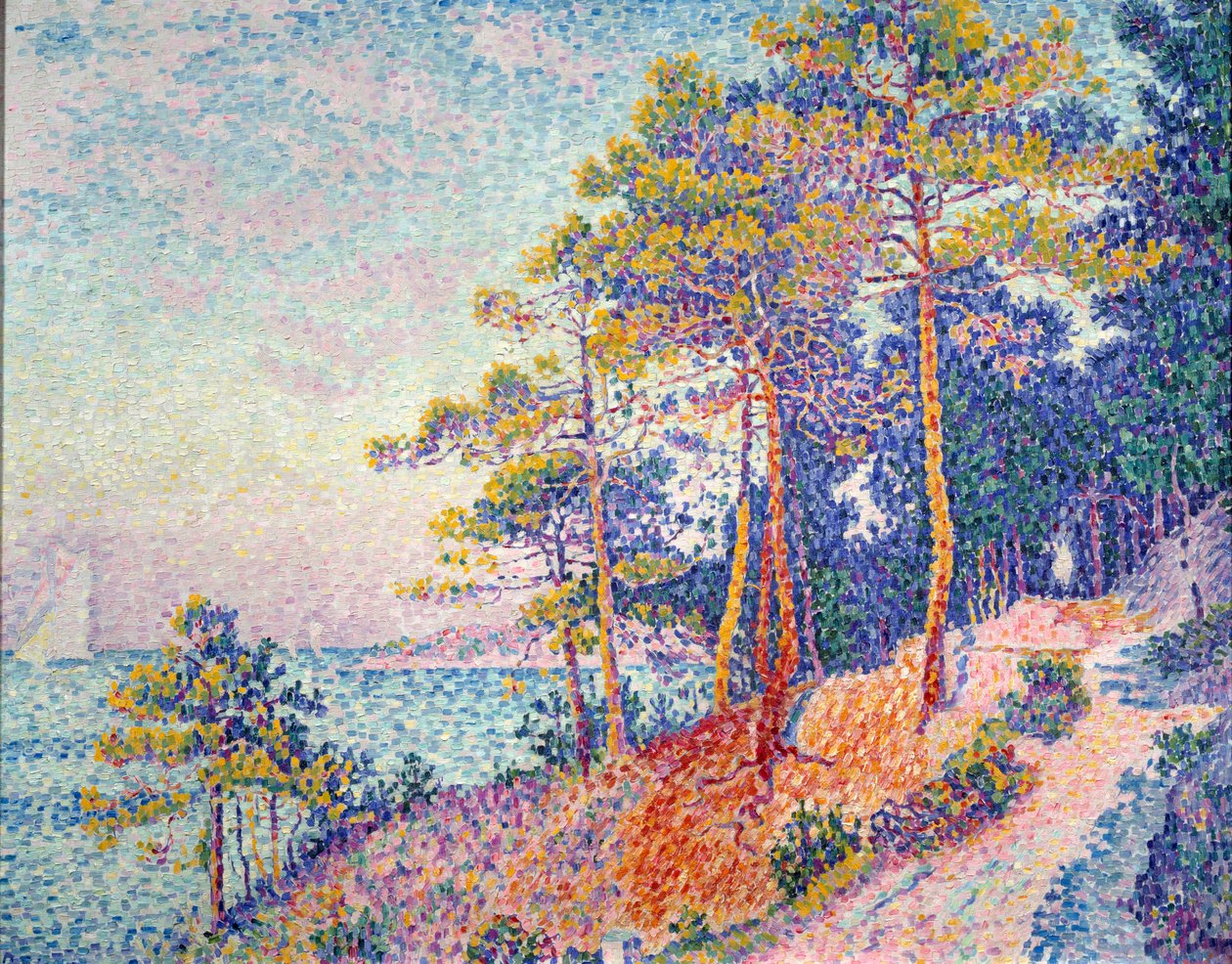 圣特罗佩说的海关小路 保罗-西格纳克（1863-1935）的画作 1905年的太阳。0,72x0,92米 格勒诺布尔，艺术博物馆 作者 保罗·西尼亚克