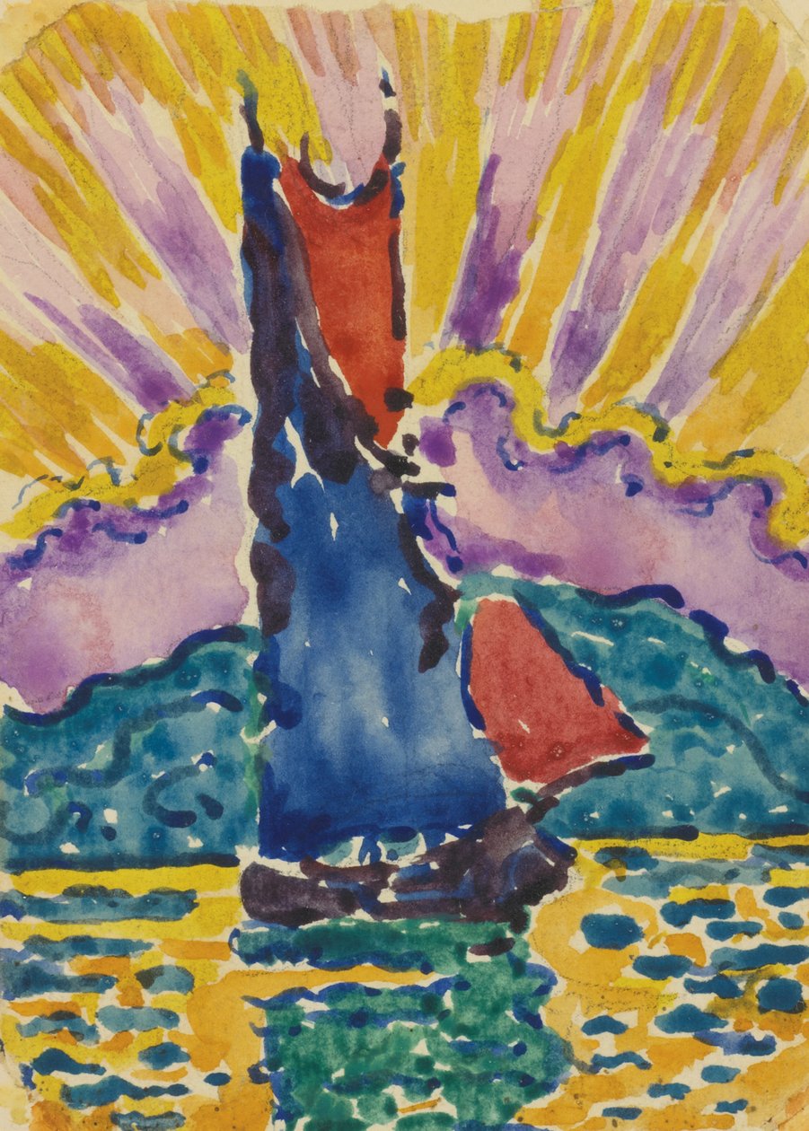 日落莱文塔尔角c。 1905年 作者 保罗·西尼亚克