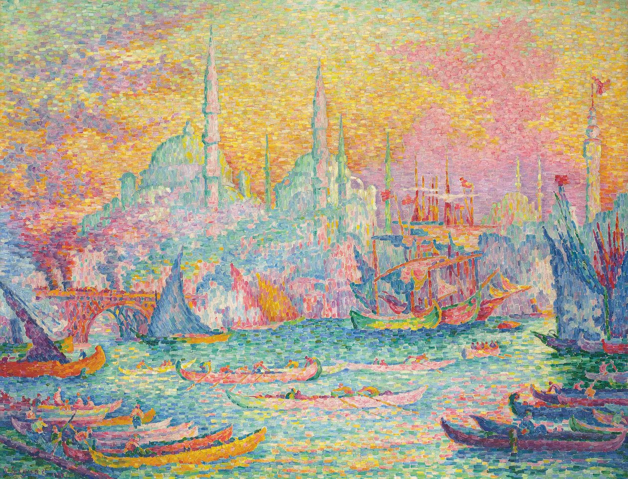 金角湾，君士坦丁堡，1907年。 作者 保罗·西尼亚克