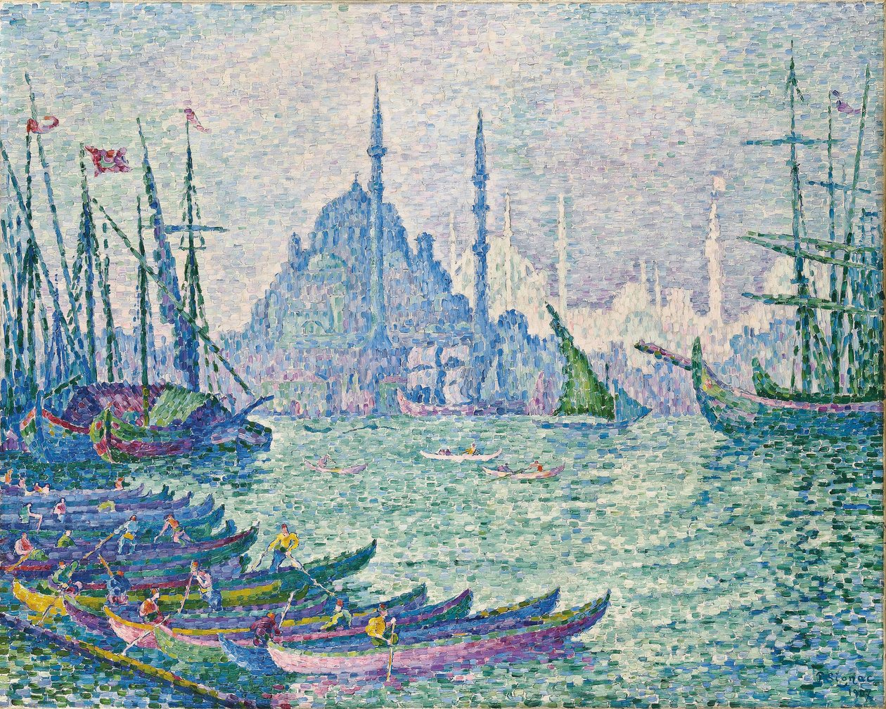 金角湾，尖塔 - 西尼亚克，保罗（1863-1935） - 1907年 - 布面油画 - 73x92.5 - 私人收藏 作者 保罗·西尼亚克