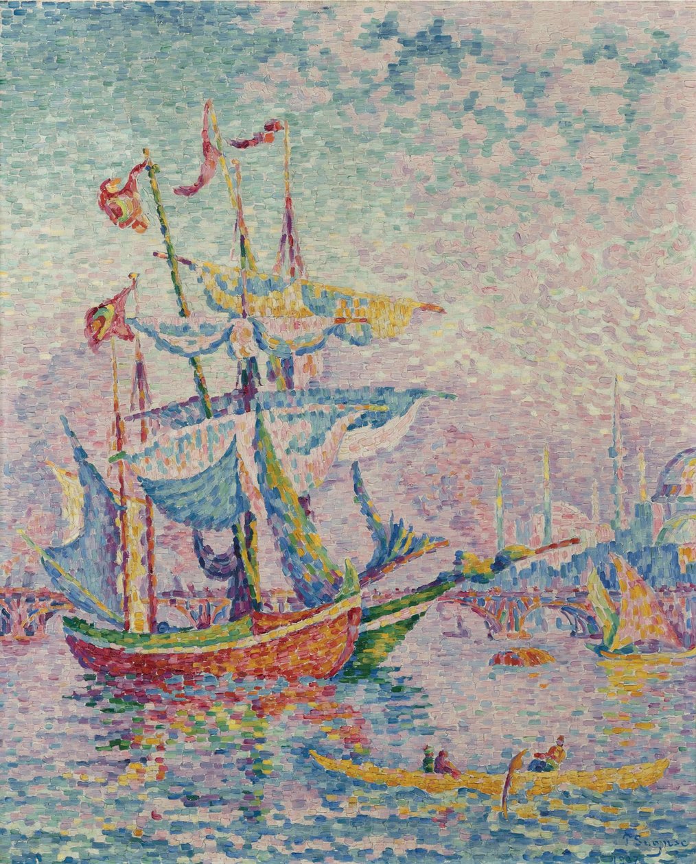 金角。桥，1907年 作者 保罗·西尼亚克