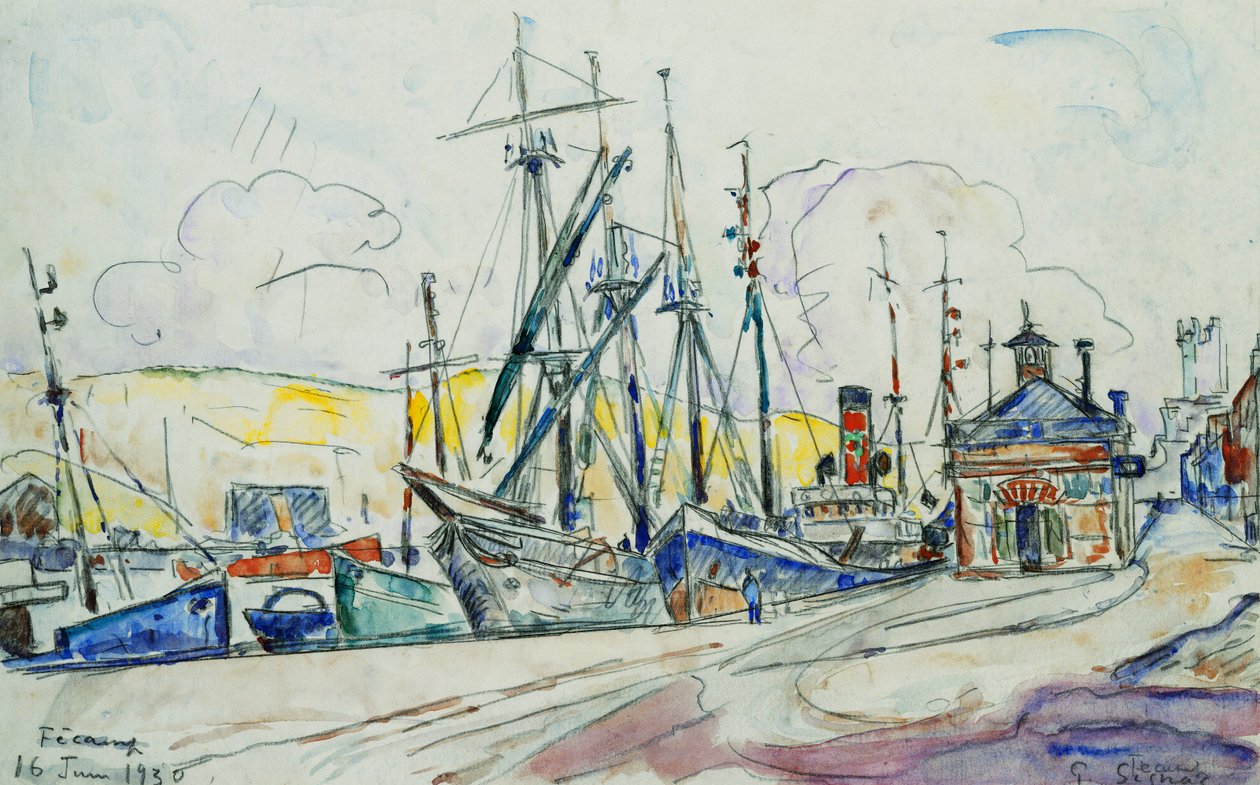 费康港Le Port a Fecamp，1930年 作者 保罗·西尼亚克
