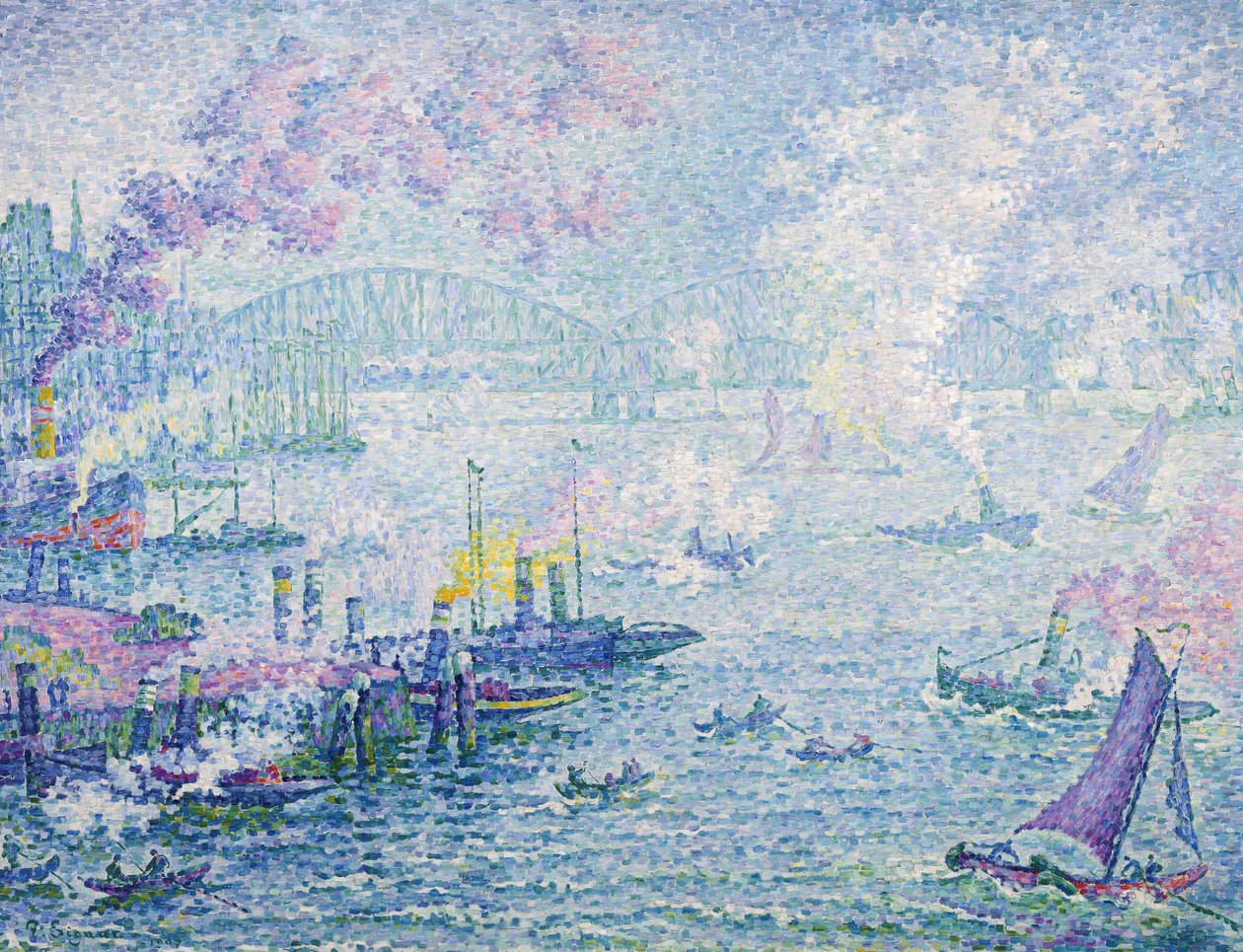 鹿特丹港，1907年 作者 保罗·西尼亚克