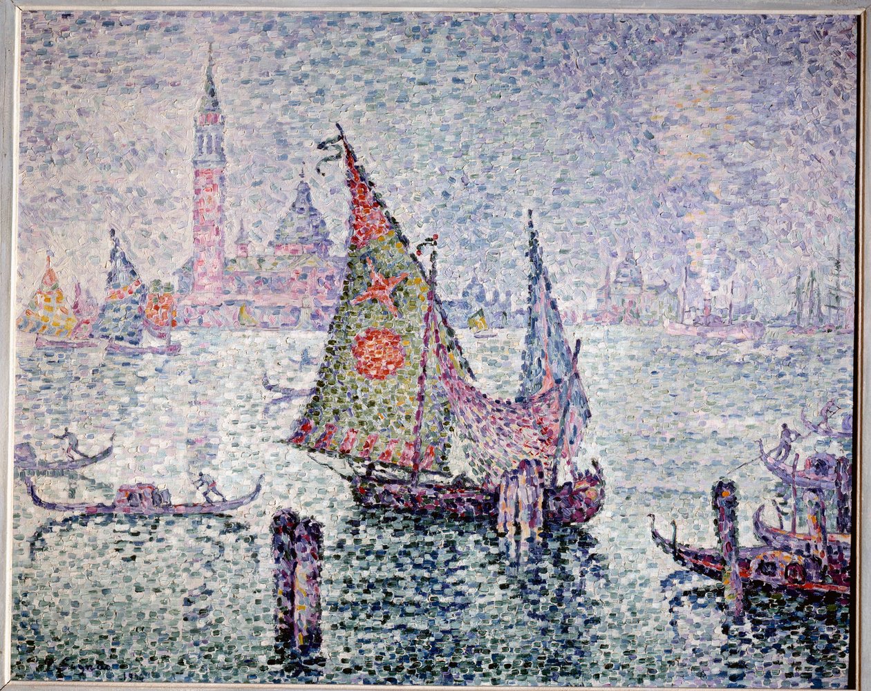 绿色的面纱，威尼斯。 Paul Signac (1863-1935) 的绘画 作者 保罗·西尼亚克