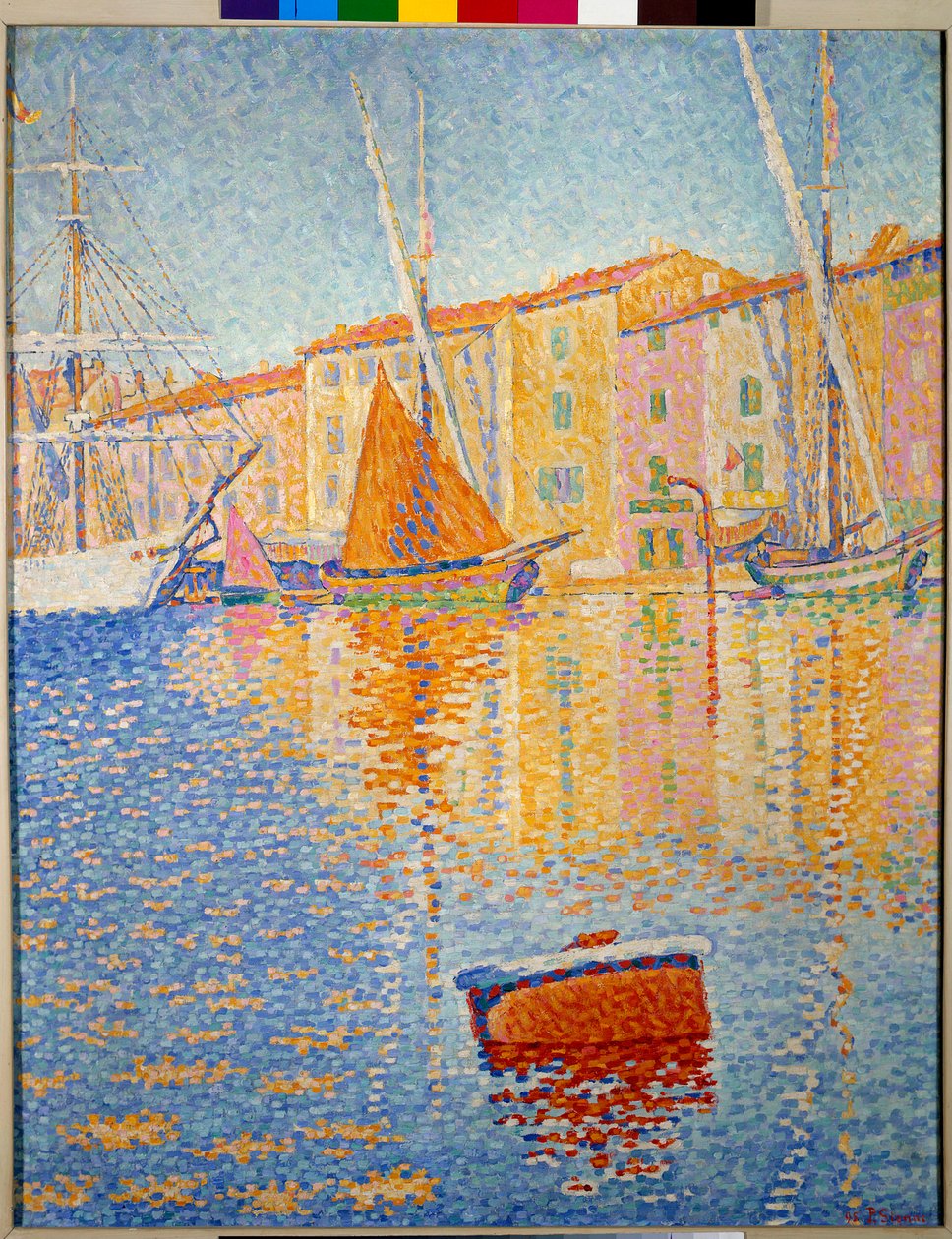 红色浮标（圣特罗佩）。 Paul Signac (1863-1935) 的绘画 作者 保罗·西尼亚克