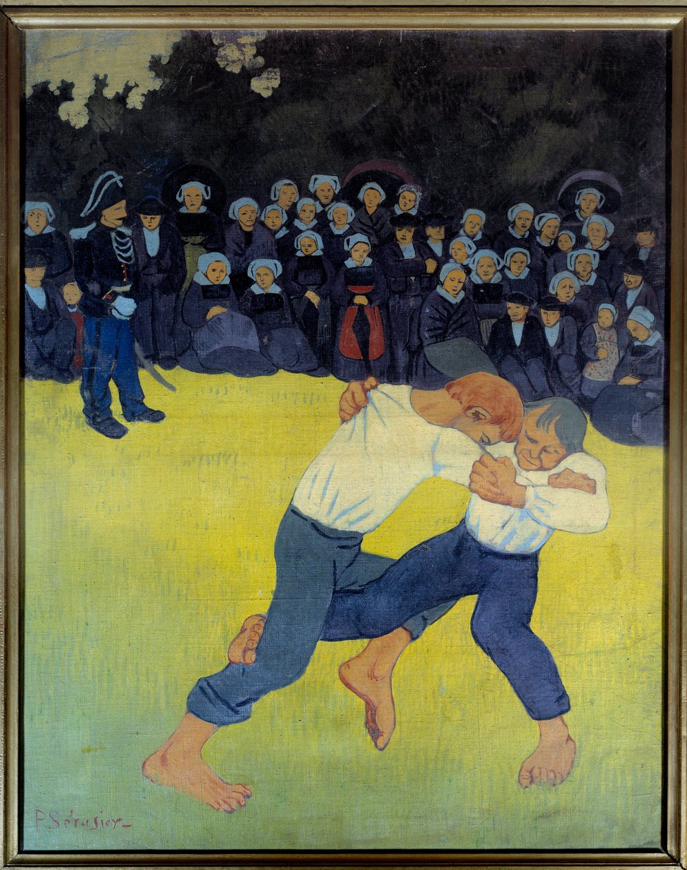 布列塔尼的斗争画作 Paul Serusier (1863-1927) 1890 年 0.92x0.73 m 巴黎，奥赛博物馆 作者 保罗·塞鲁西耶