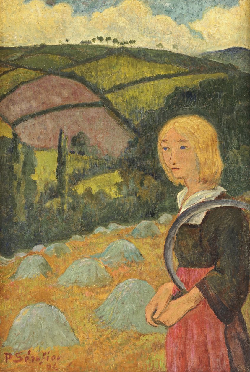 布列塔尼少女与干草堆，1924年 作者 保罗·塞鲁西耶