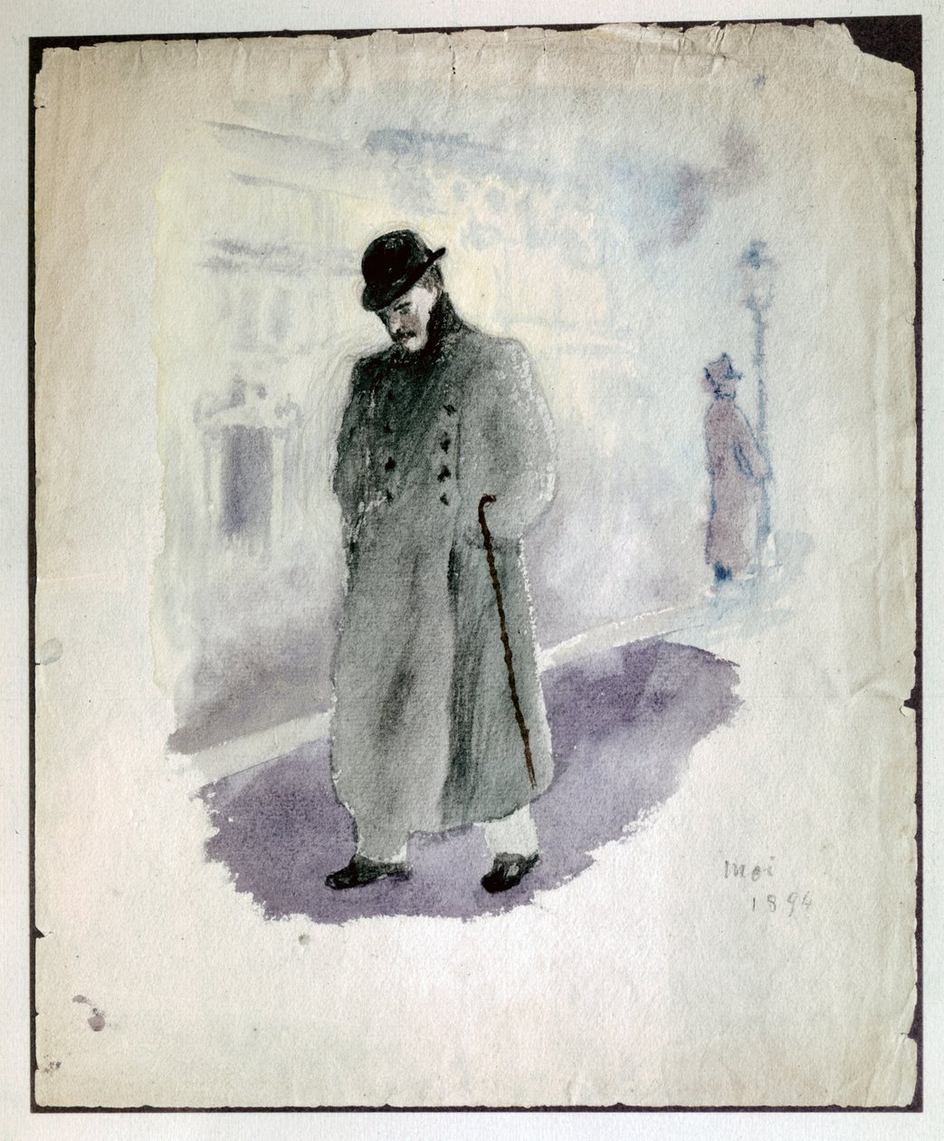 保罗-瓦莱里：自画像。1894 年（水彩画） 作者 保罗·瓦莱里