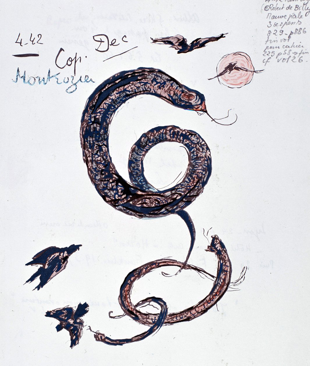 Snakes - Drawing by Paul Valéry 作者 保罗·瓦莱里