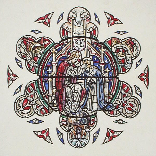圣母的加冕，约1910年（纸上水彩画） 作者 保罗·文森特·伍德罗夫