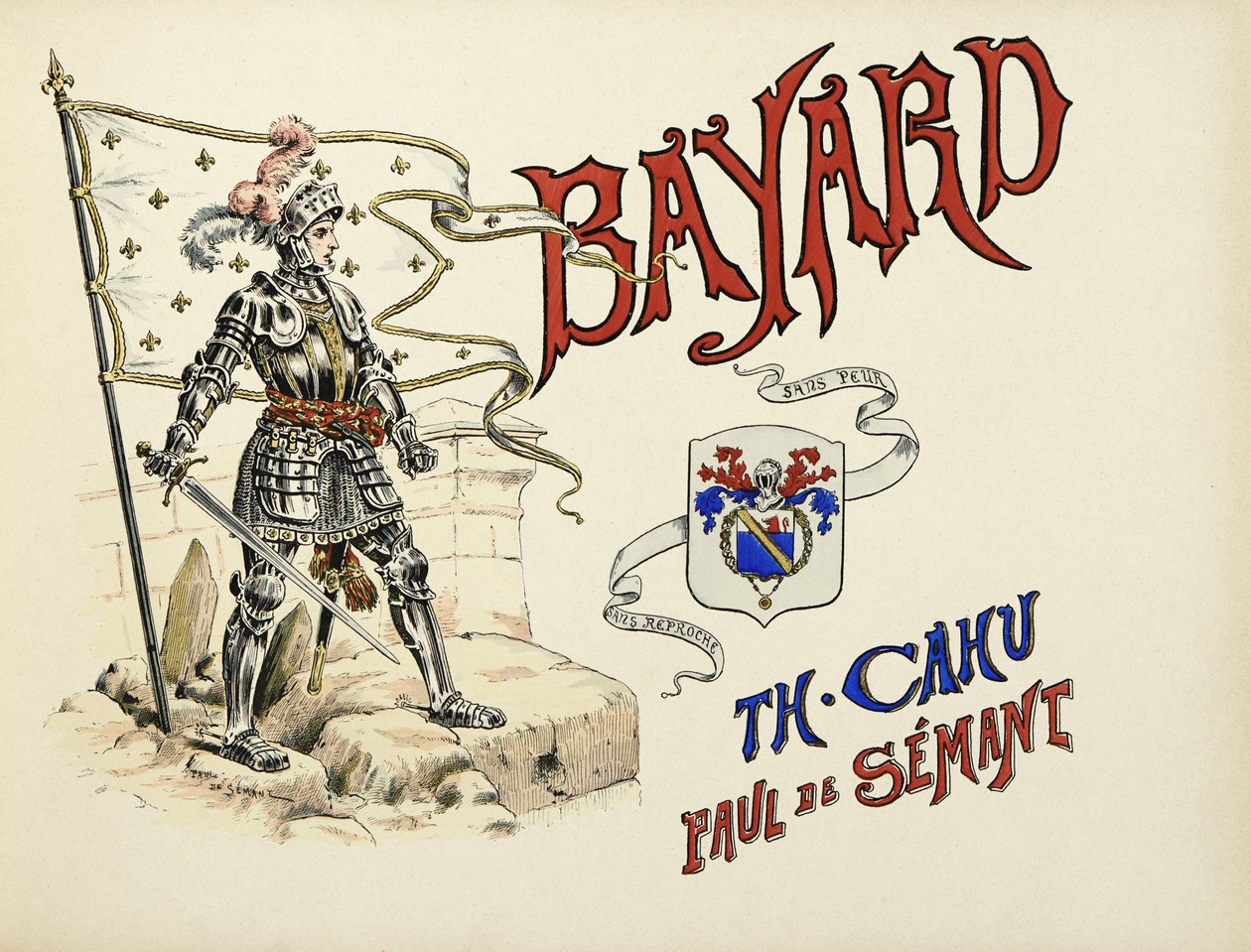 Illustration taken from the book “Histoire du chevalier Bayard “” by Theodore Cahu, illustrated by Paul De Semant (1855-1915) 作者 保罗·德·塞曼特