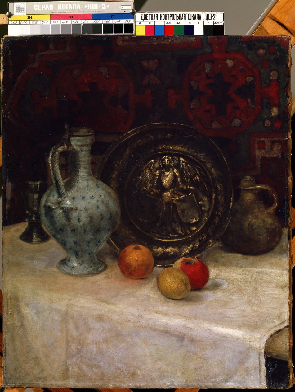 "有铜板的静物"（Nature morte a la coupe de cuivre），保拉-莫德森-贝克尔（Modersohn Becker）（1876-1907 年）的画作，立陶宛考纳斯 Mikalojus Konstantinas Ciurlionis 美术博物馆 作者 宝拉·莫德森·贝克尔