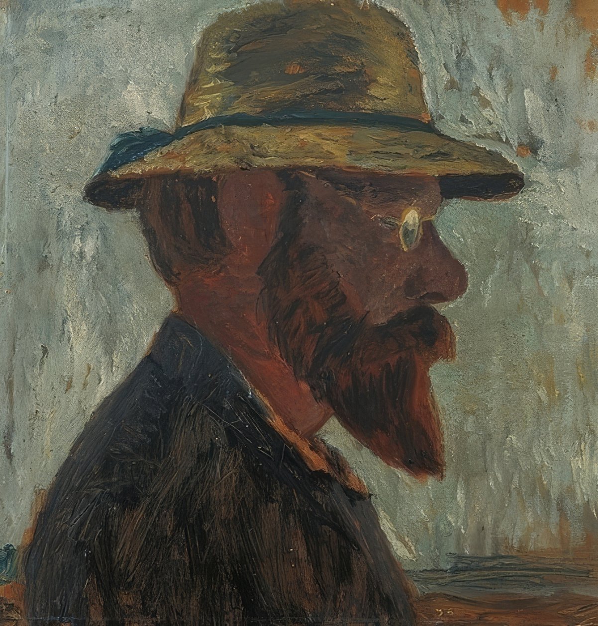 奥托·莫德森（Otto Modersohn），右边戴着草帽。约于1905年 作者 宝拉·莫德森·贝克尔