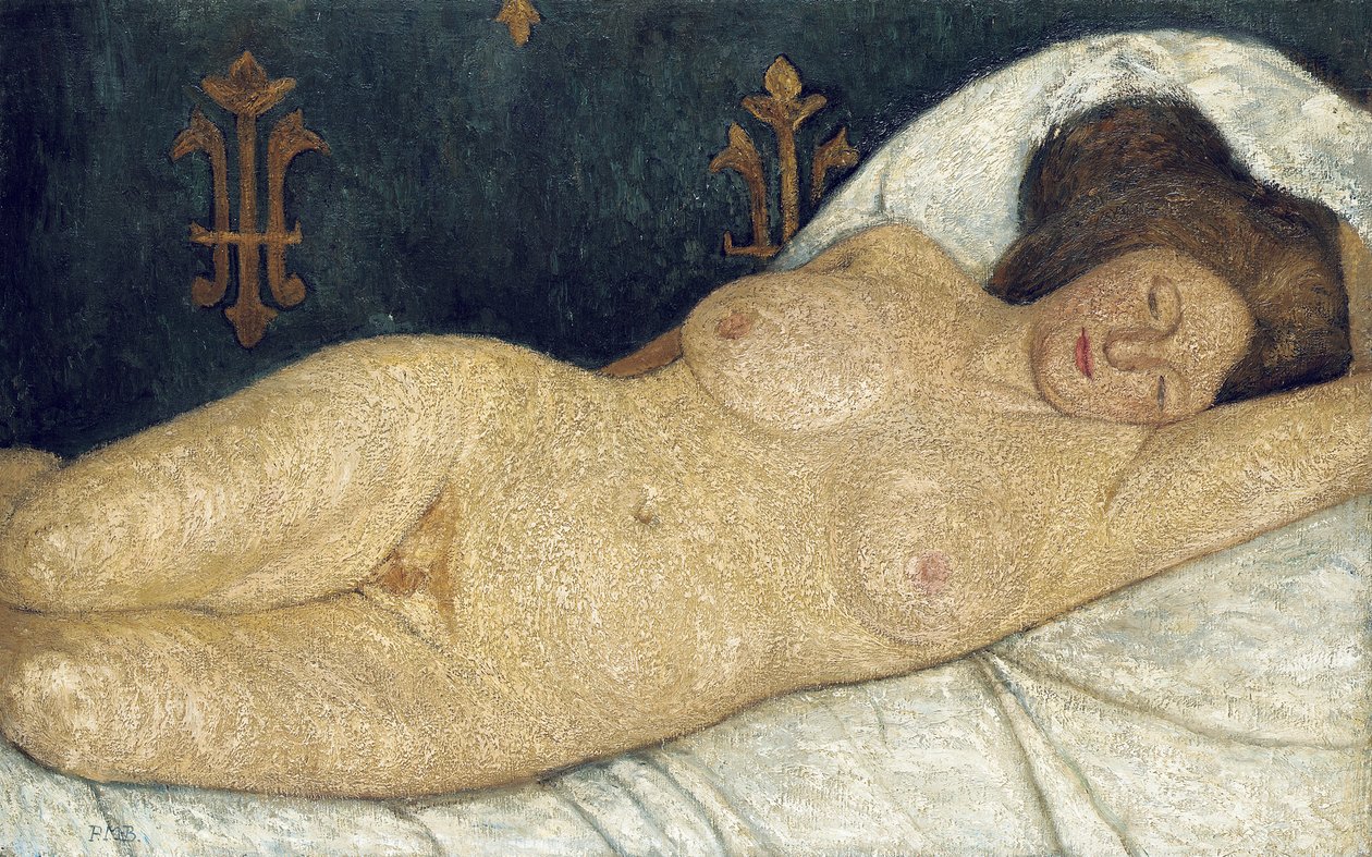 躺着的女性裸体，1905-06 作者 宝拉·莫德森·贝克尔