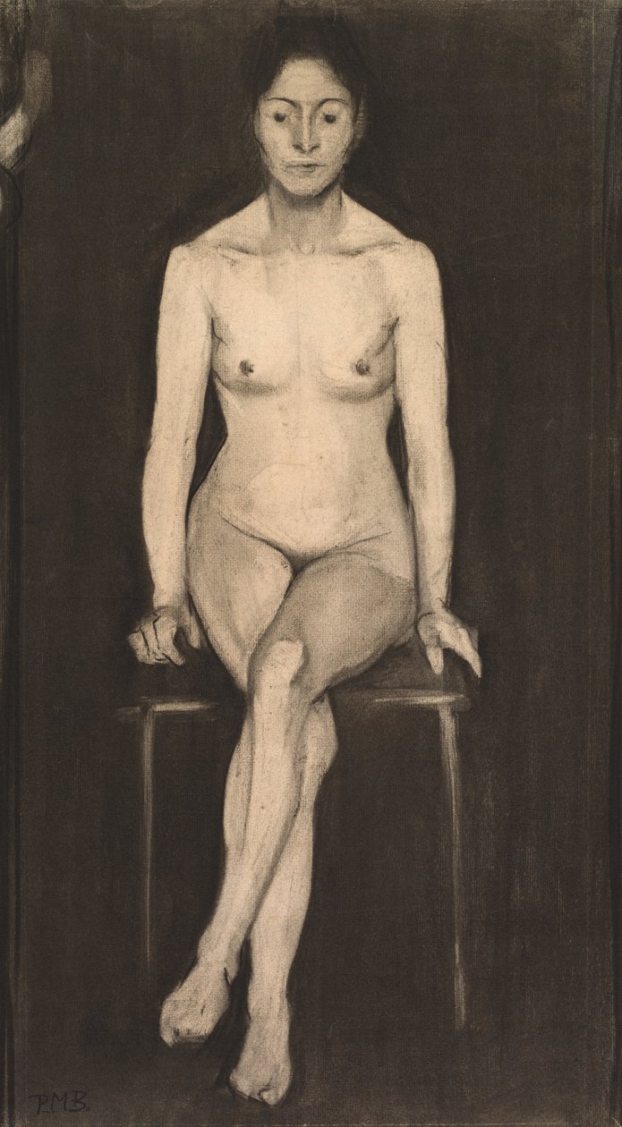 女性裸体坐像（自画像？） 作者 宝拉·莫德森·贝克尔