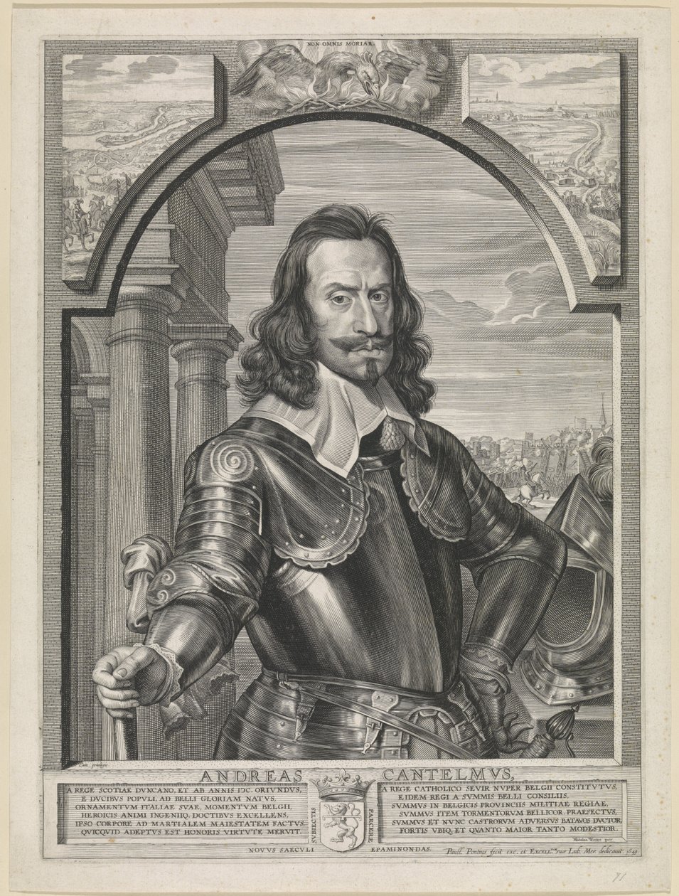 Michaelina Woutiers（1643年）后由Paulus Pontius雕刻的Andreas Cantelmo肖像 作者 保罗·本丢斯