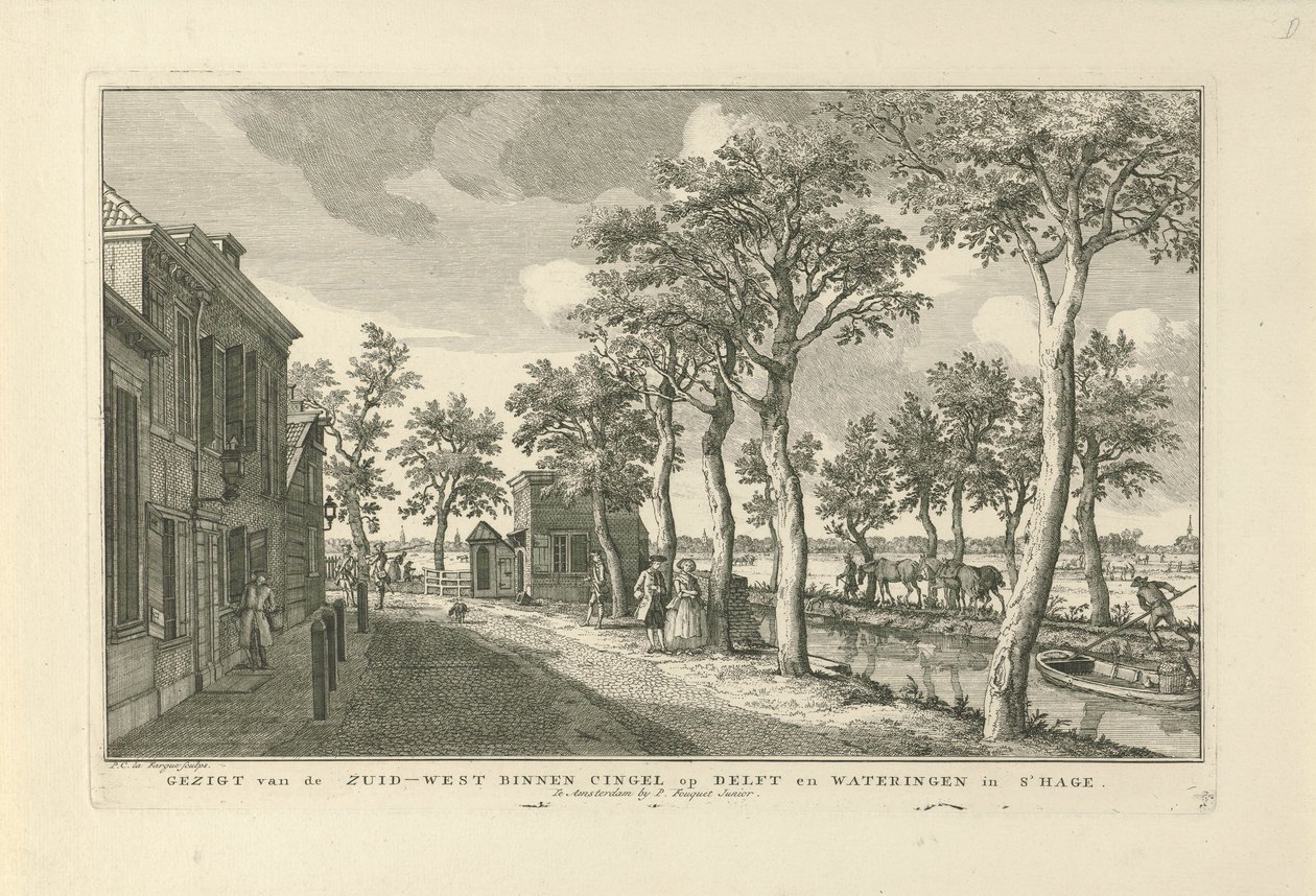 海牙西南宾嫩辛格尔（Zuidwal）景观
从 Zuid-West Binnen Cingel 望 Delft 和 Wateringen in 