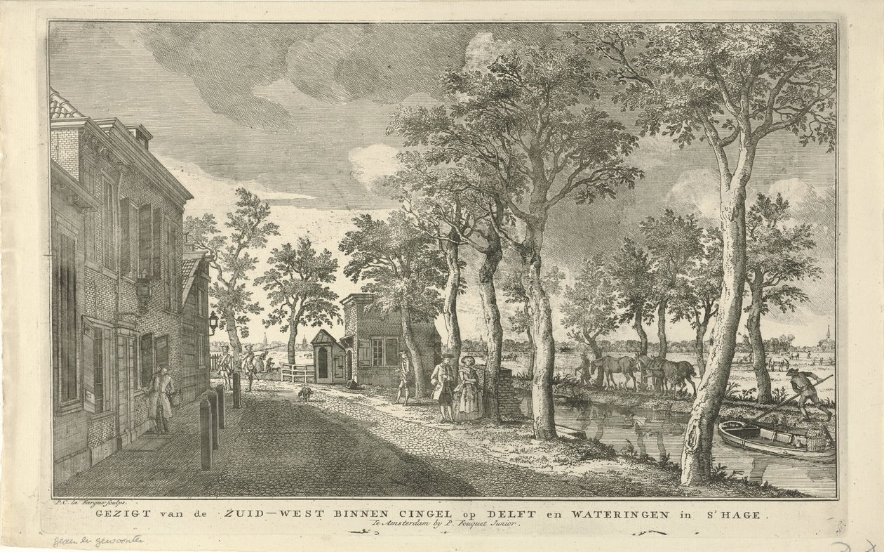 海牙西南宾嫩辛格尔（Zuidwal）景观
从 Zuid-West Binnen Cingel 望 Delft 和 Wateringen in 