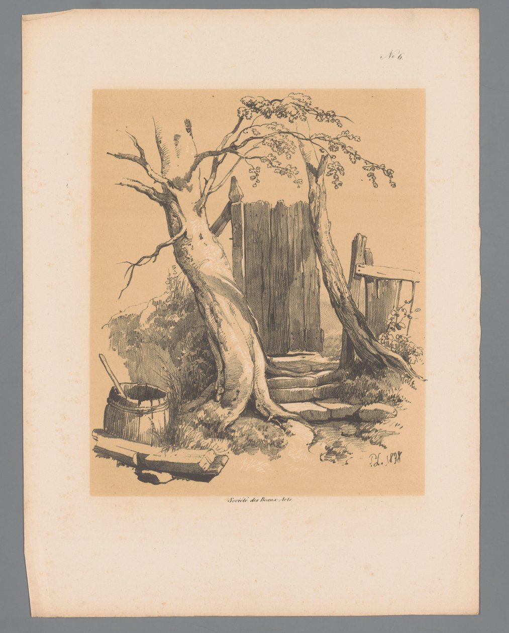 两棵树之间的栅栏
保卢斯-劳特斯的风景画（系列标题）
保卢斯-劳特斯创作的 1839 年风景画（系列标题） 作者 保罗·劳特斯