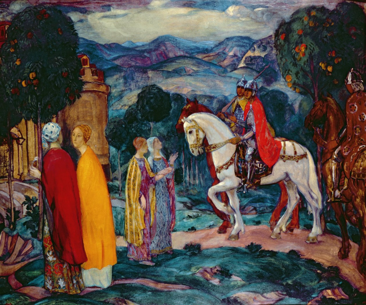 会议，1913年（纸板上的油） 作者 帕维尔（Pavel Semenovich Naumov）