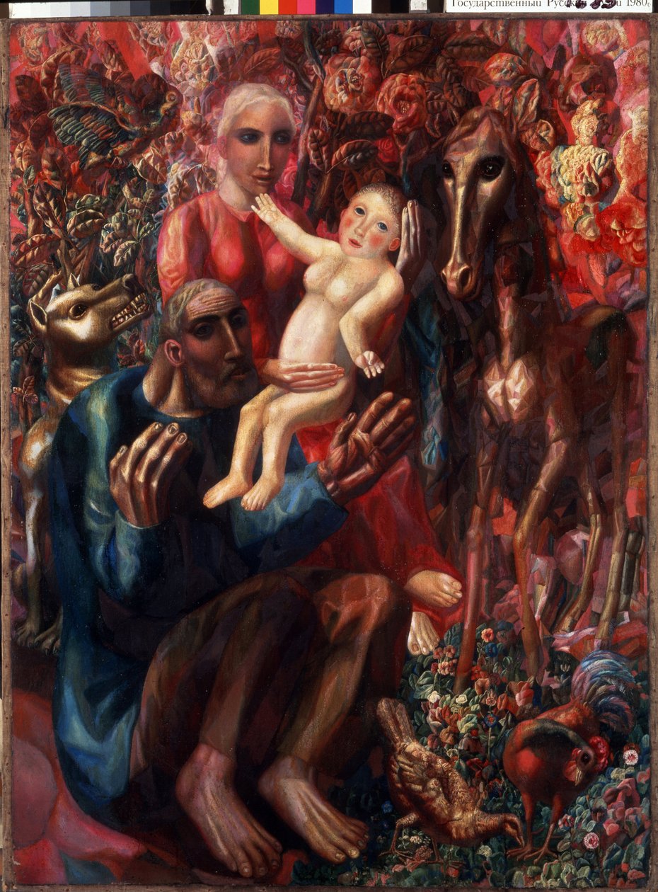帕维尔-尼古拉耶维奇-菲洛诺夫（1883-1941 年）的 "圣家 "壁画 1914 年 俄罗斯圣彼得堡国立博物馆 作者 帕维尔·尼古拉耶维奇·菲洛诺夫