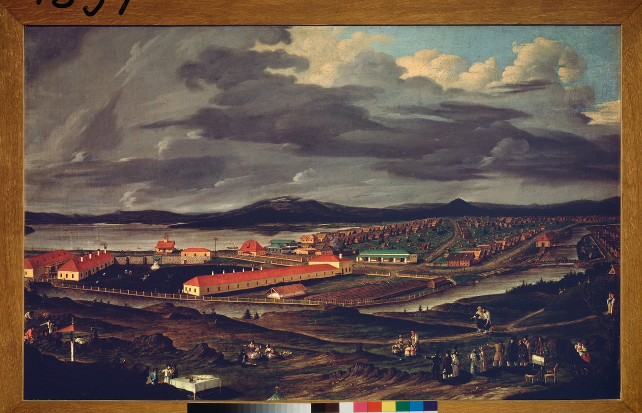 乌拉尔，杰米多夫钢铁厂（乌拉尔，杰米多夫钢铁厂） - Pavel Petrovich Vedenetsky（1766-1847）绘画，布面油画 作者 帕维尔·彼得罗维奇·韦德涅茨基