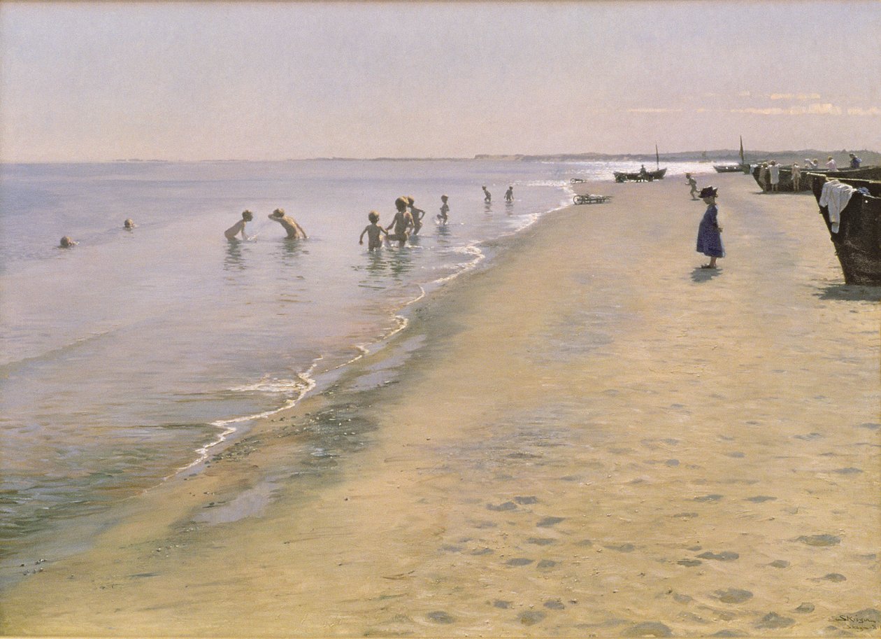 1884年斯卡恩南海滩的夏日 作者 Peder Severin Krøyer