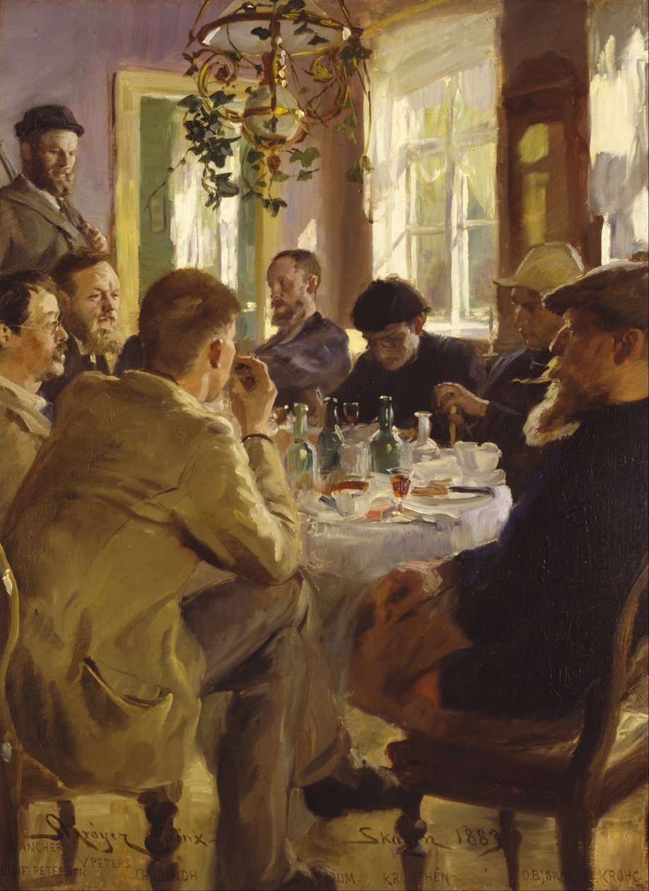 BrøndumsHotel酒店的艺术家午餐会 作者 Peder Severin Krøyer